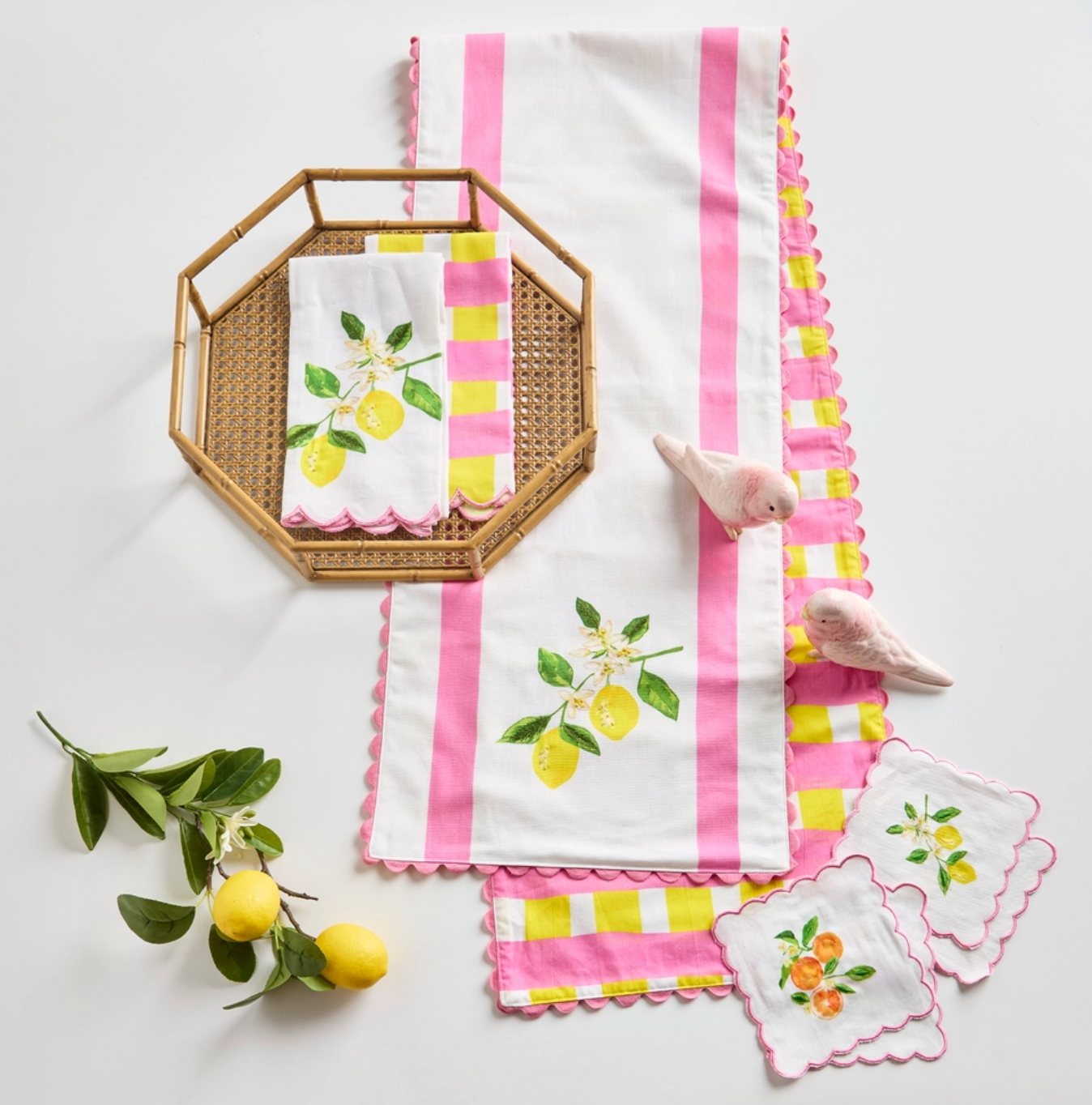 Faux Bamboo Octagonal Trays