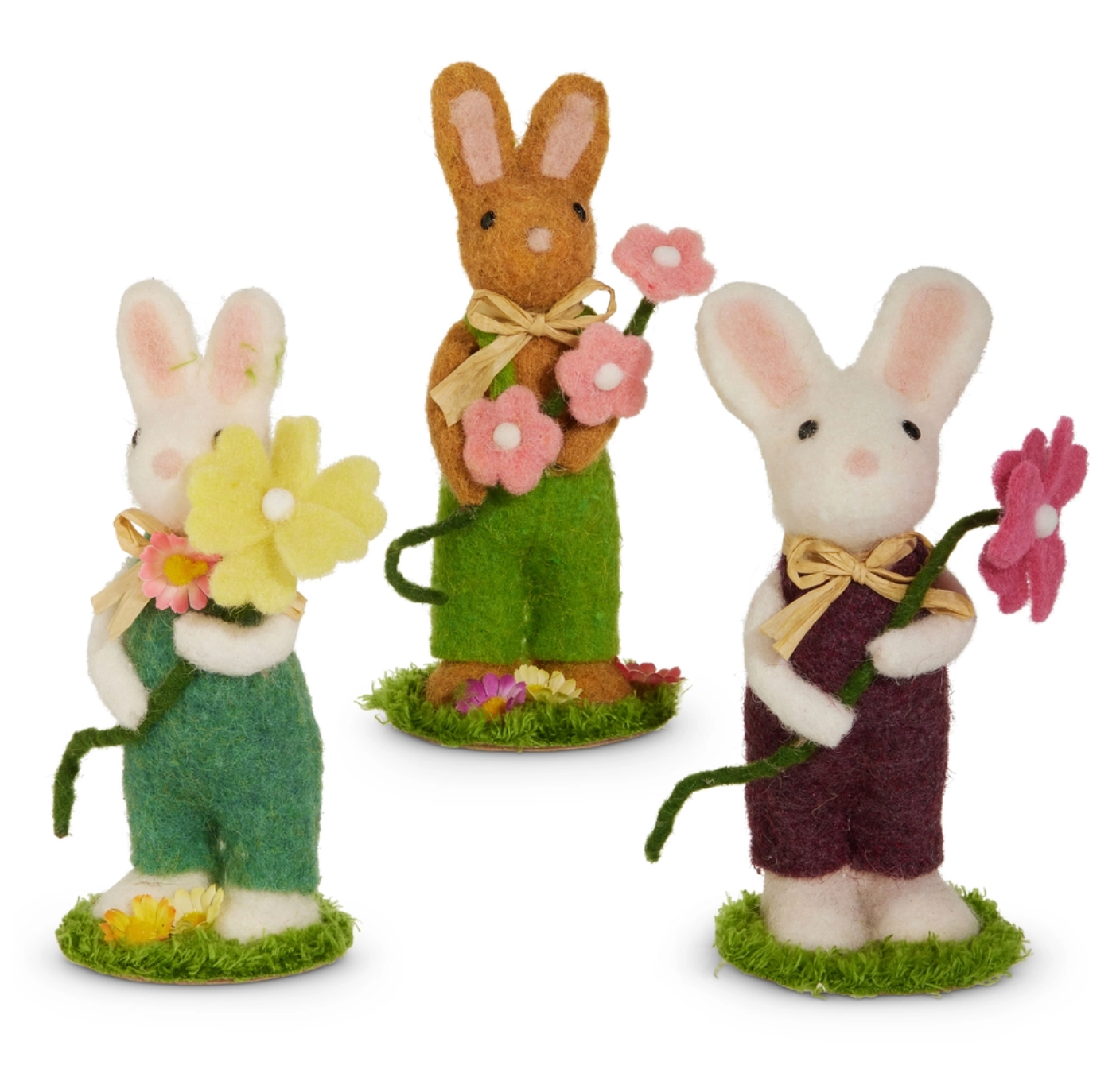 Felt Bunny With Flowers