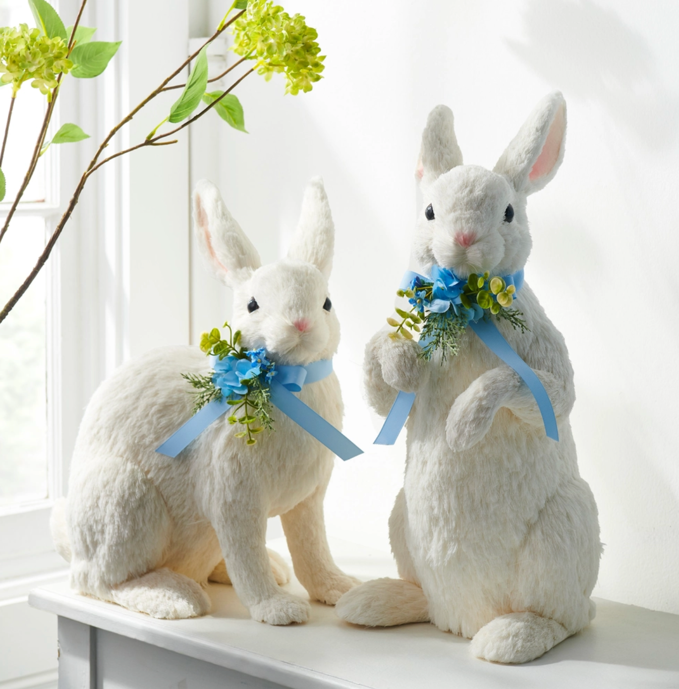 Sisal Bunny With Blue Bow