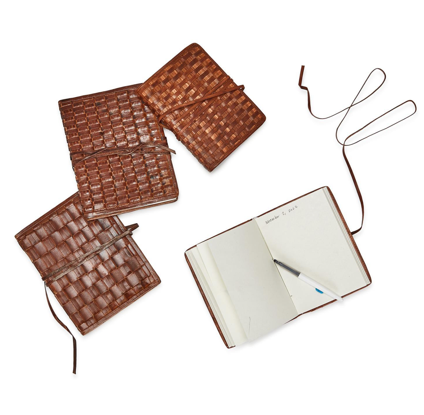 Chestnut Woven Leather Journal