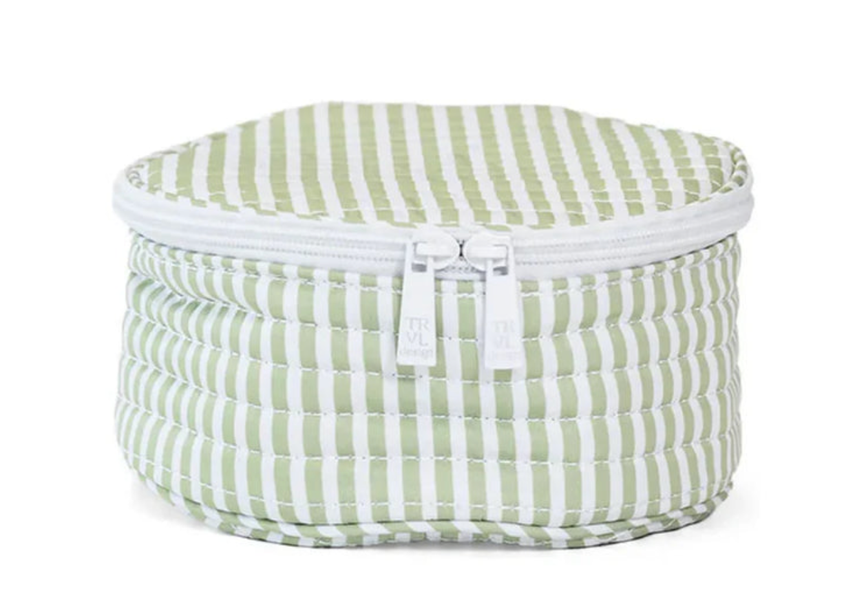 QUILTED JEWEL ROUND - PIMLICO STRIPE SAGE