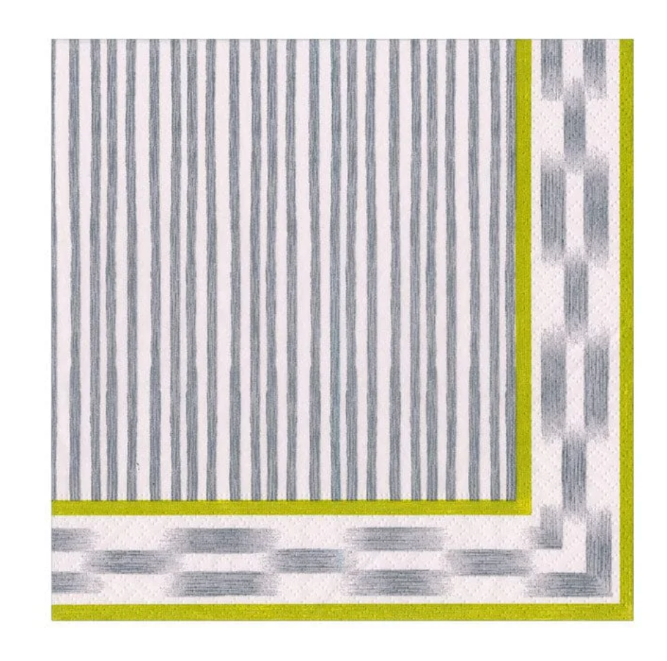 Boho Stripe Grey Napkin Cocktail