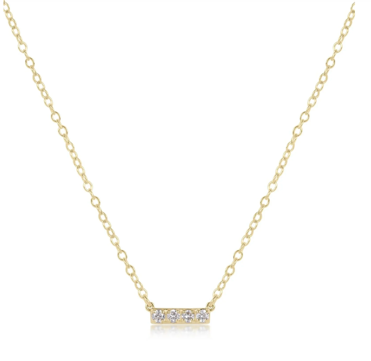 ENewton 14k Gold and Diamond Signature Cross Necklace