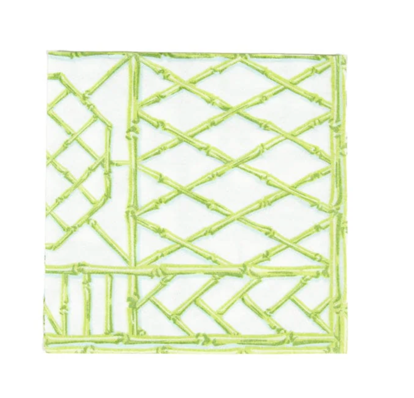 Bamboo Screen Moss Green-Paper Napkins