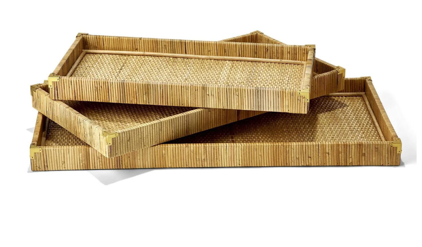 S/3 Oversized Rattan Trays