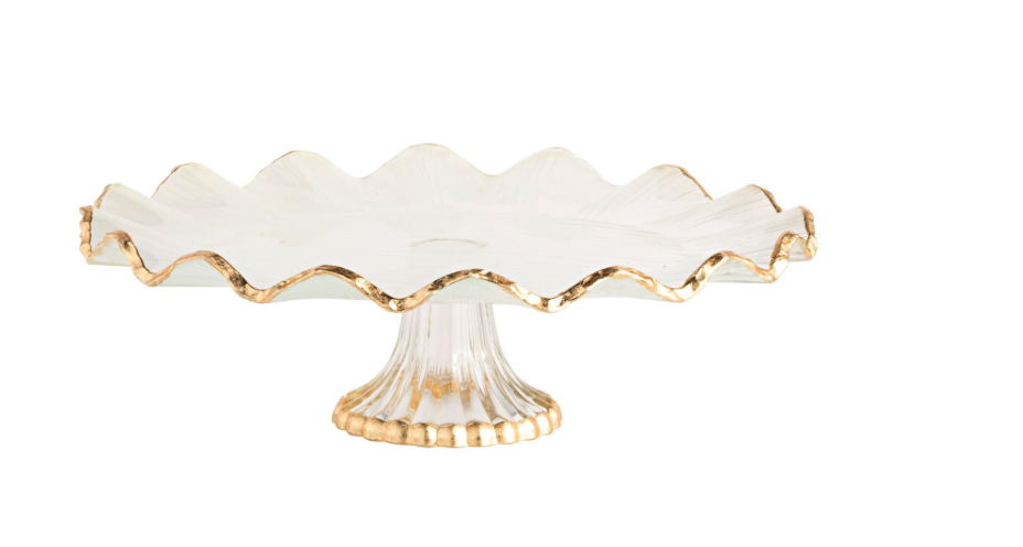 Gold Edge Ruffle Cake Stand