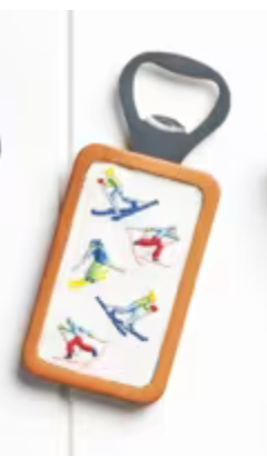 Skier Wooden Needlepoint Bottle Opener