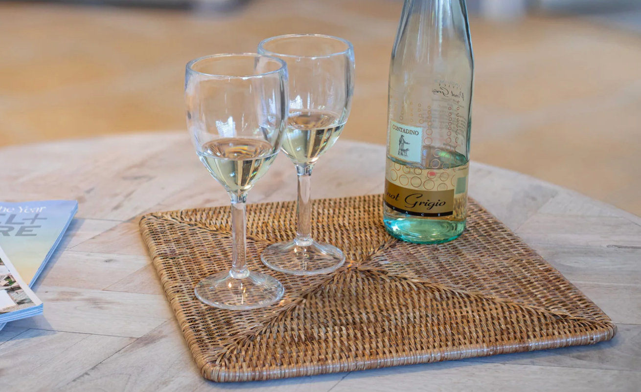 Square Rattan Placemats 13x13