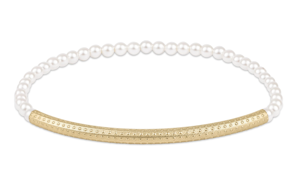 Bliss Bar Textured Pearl 3mm Bracelet