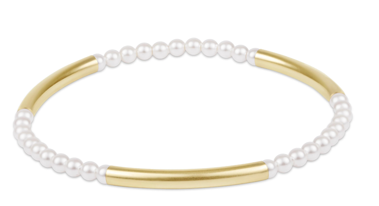 Bliss Bar Pattern Pearl 3mm Bracelet