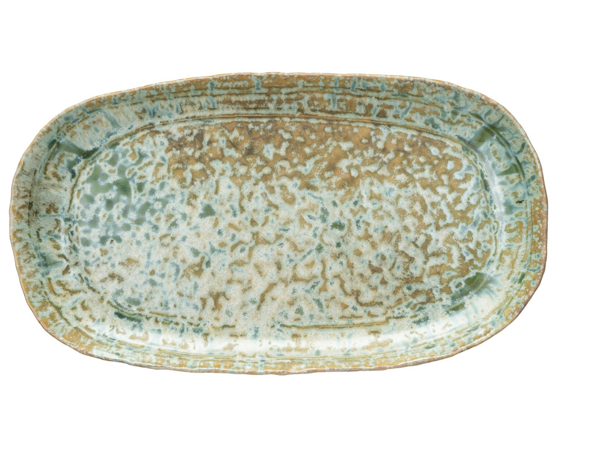 Stoneware Green Platter