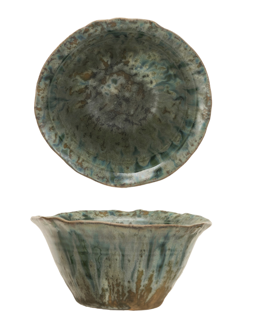 Stoneware Botanist Green Bowl
