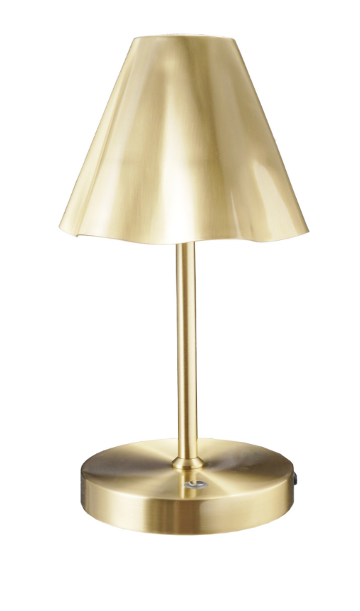 Metal LED Table Lamp w/ Ruffled Shade and Touch Sensor