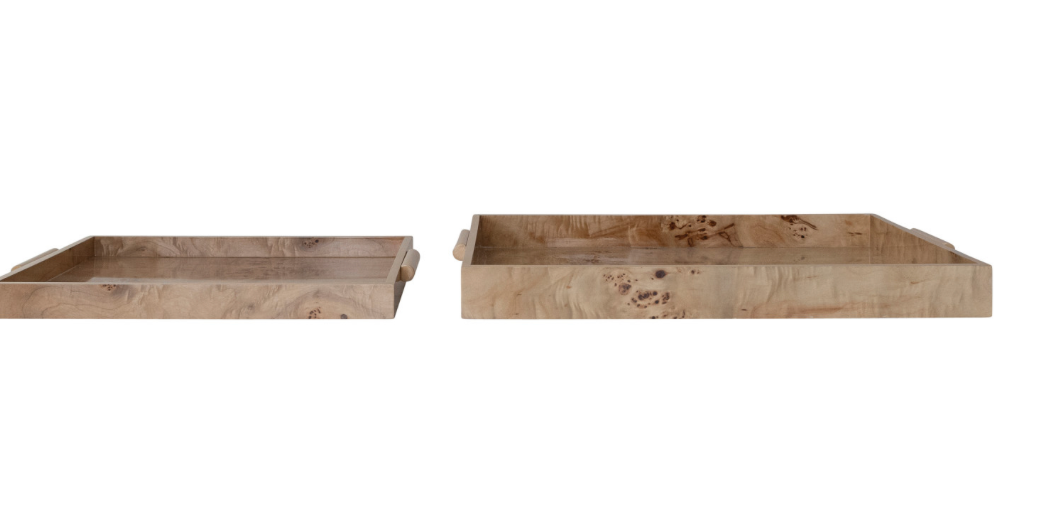Burl Wood Veneer Trays