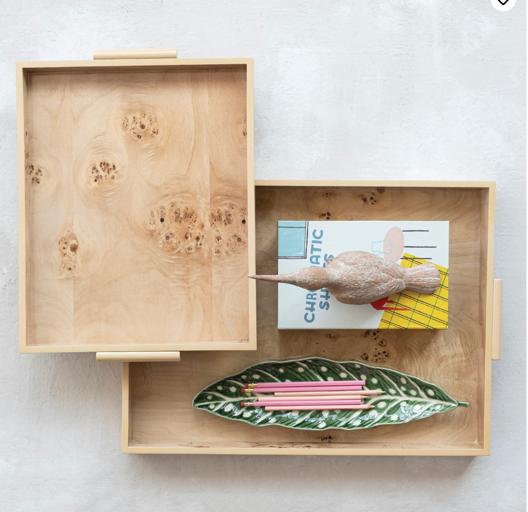 Burl Wood Veneer Trays