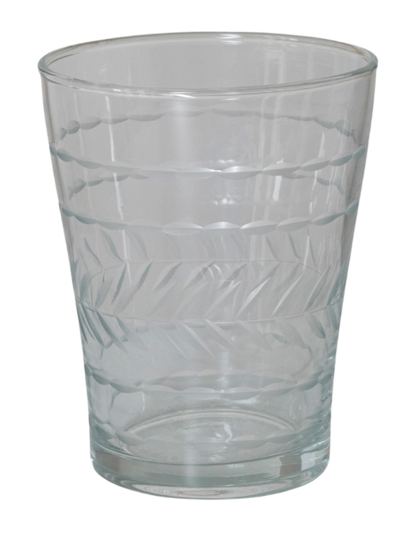 Hand-Blown Drinking Glass w/ Pattern