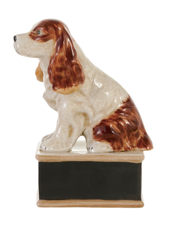 Brown and White Hand Painted Spaniel Figurine