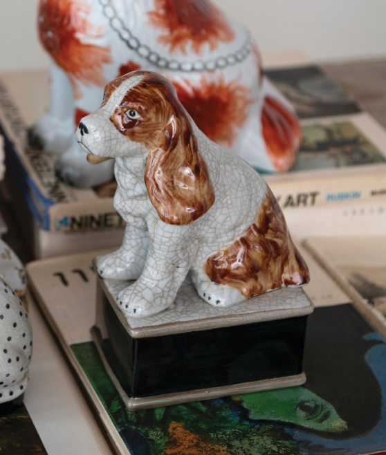 Brown and White Hand Painted Spaniel Figurine