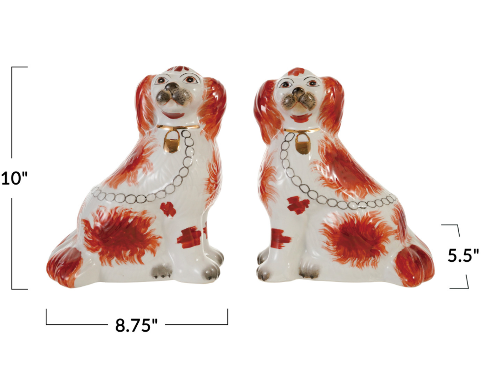 Stoneware Staffordshire Dog Figurines (Set of 2)
