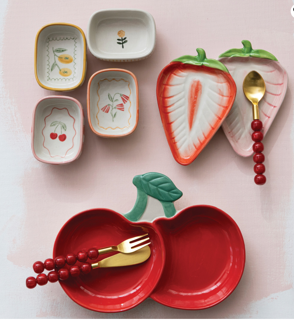 Hand Painted Fruit/Flower Trinket Dishes