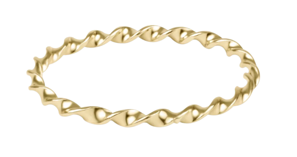 Classic Gold Twisted Thin Band Ring