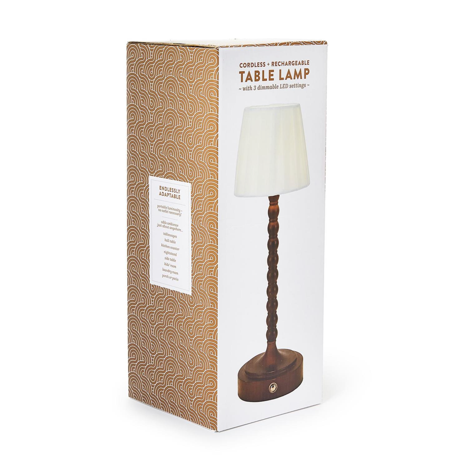 Cordless Beaded Wood Lamp