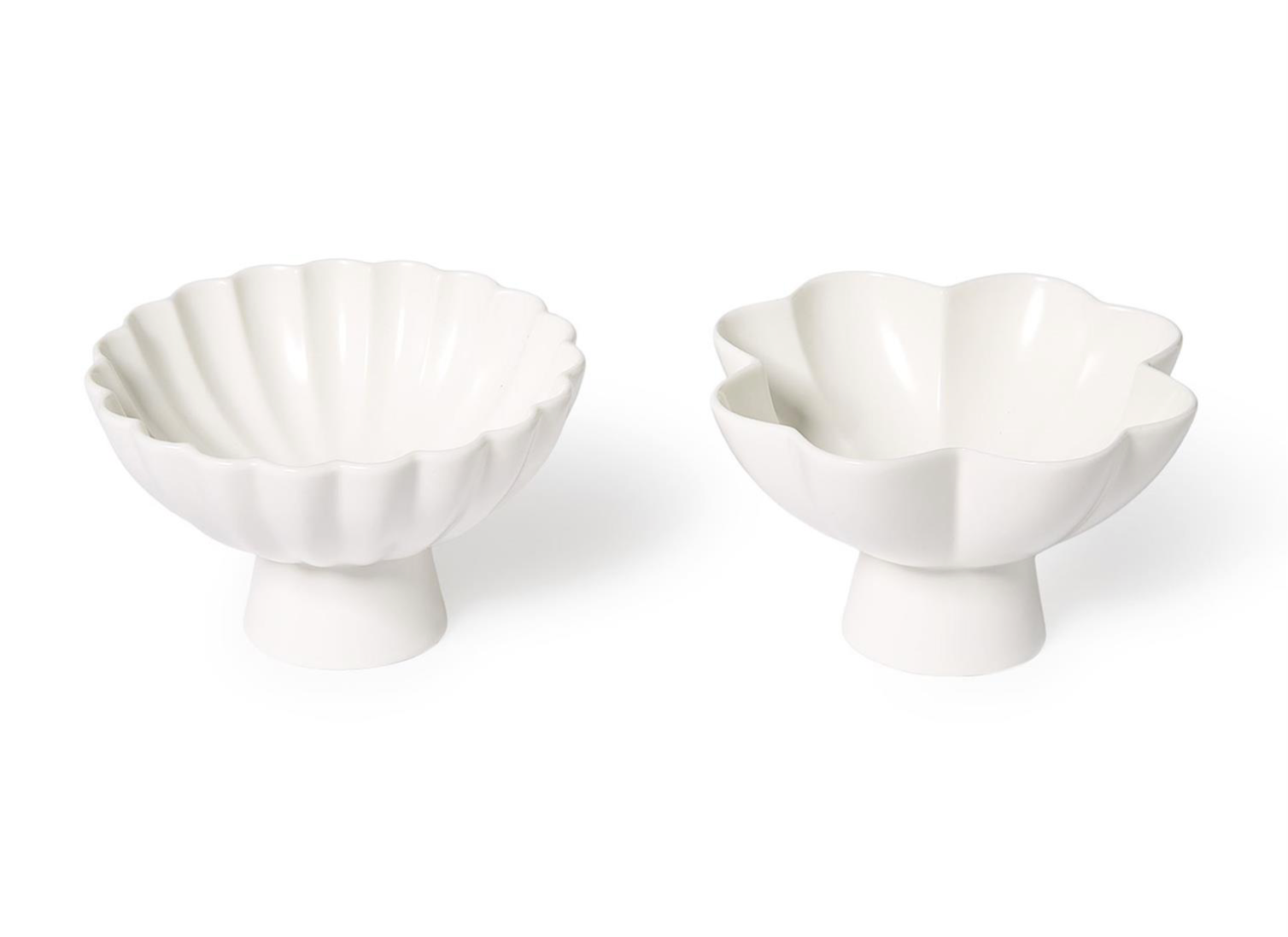 Ruffled Edge Matte White Tidbit Bowl