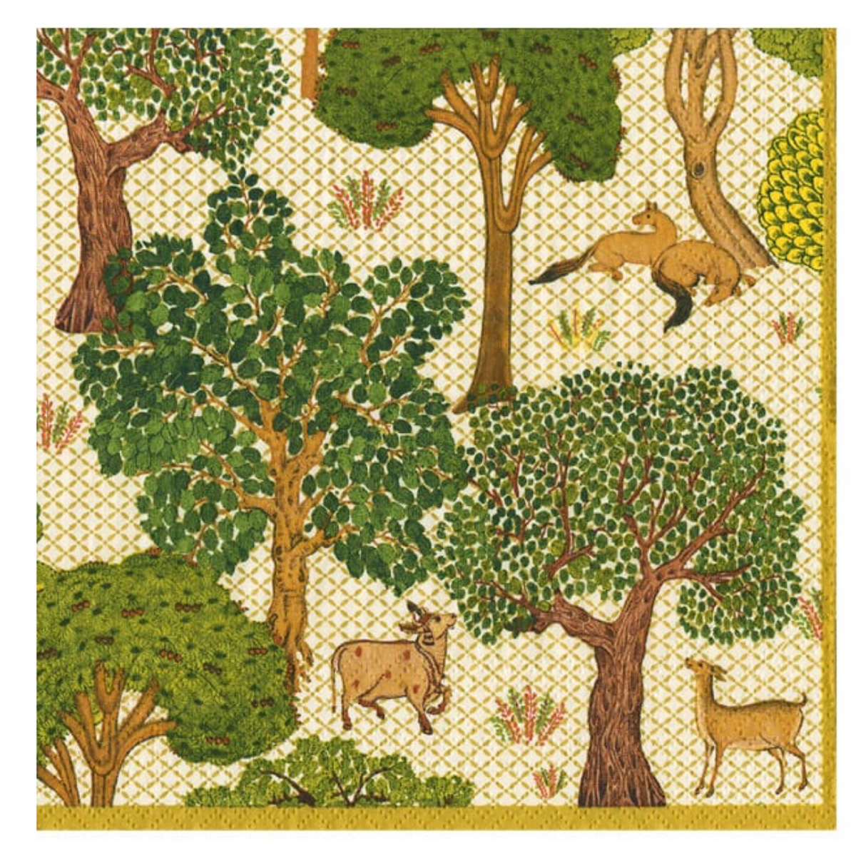 Arcadian Forest Linen Cocktail Napkin - package of 20