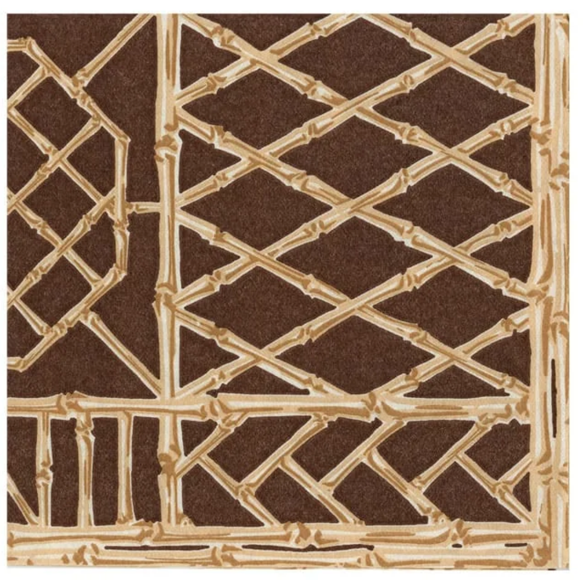 Bamboo Screen Chestnut-Paper Linen Cocktail Napkin