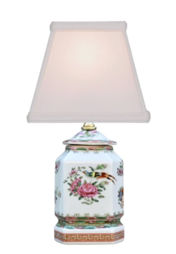 Porcelain Rose Canton Mini Jar Lamp (Local Pickup Only)