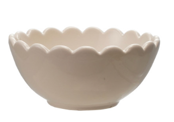Stoneware Bowl w/ Scalloped Edge Mini