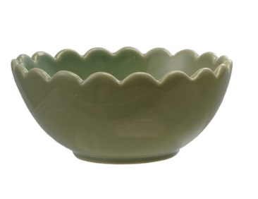 Stoneware Bowl w/ Scalloped Edge Mini
