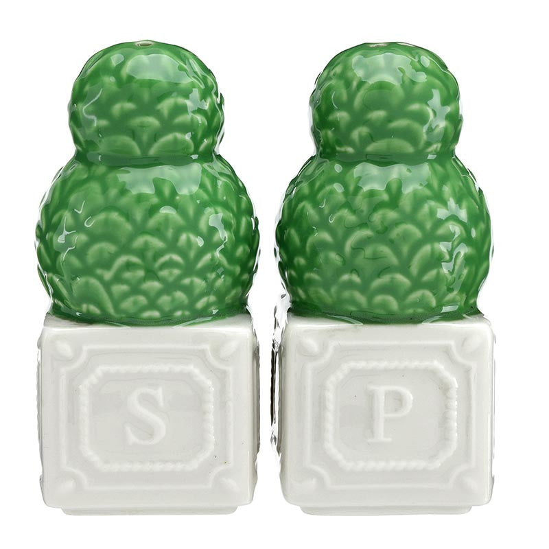 Ceramic Topiary Salt + Pepper Shakers