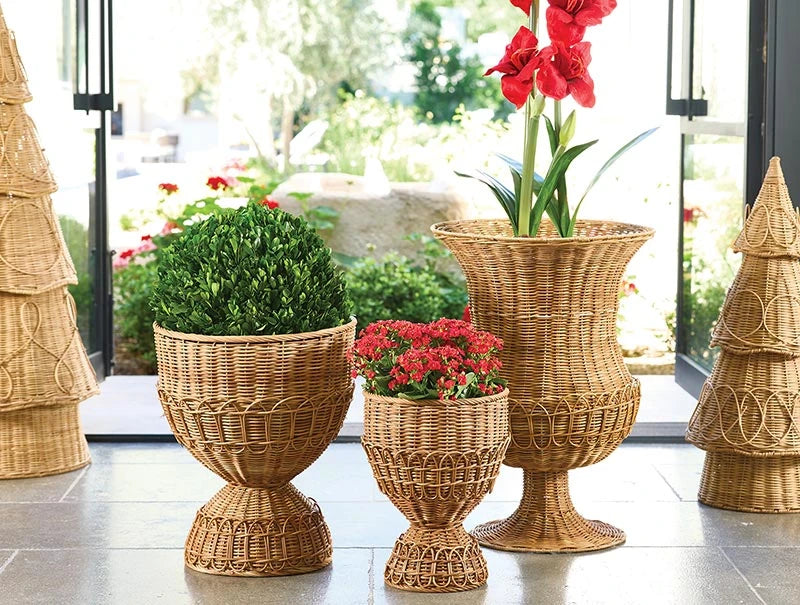 Rattan Pedestal Basket