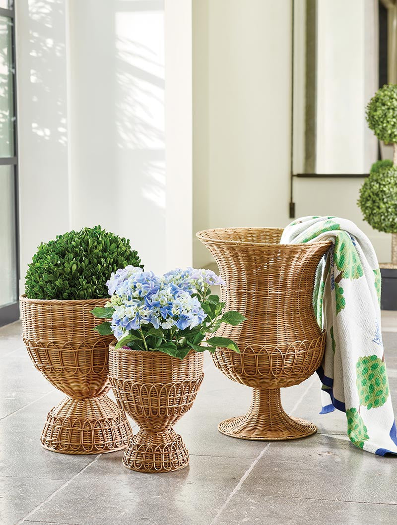 Rattan Pedestal Basket