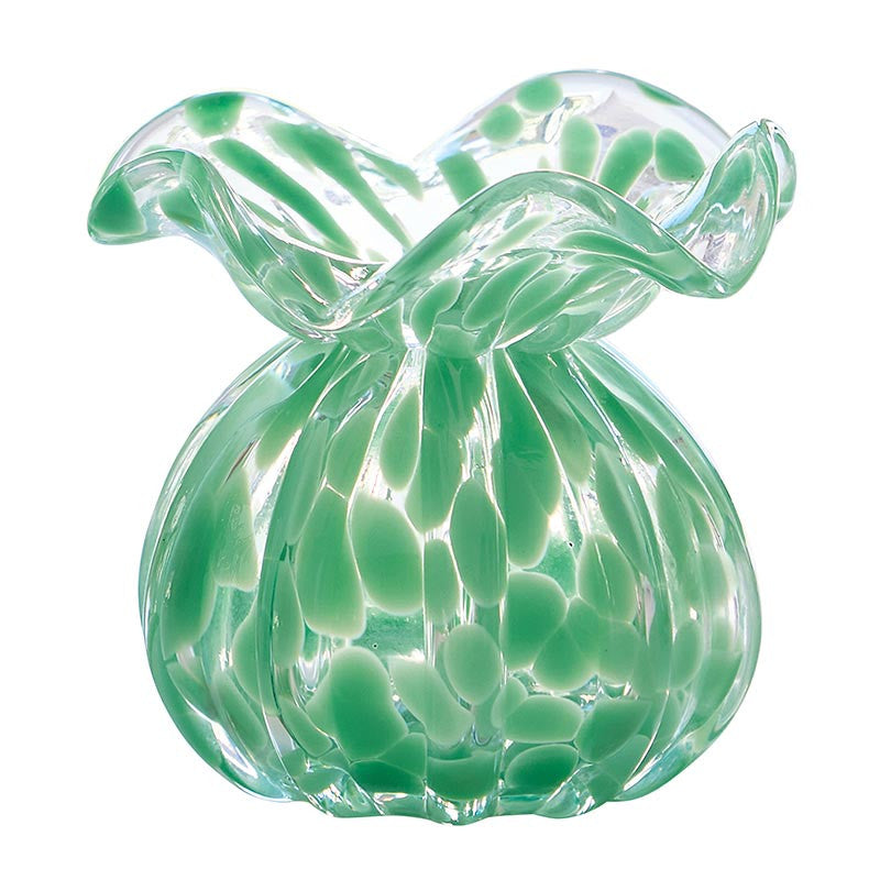 Spotted Ruffle Edge Bud Vase