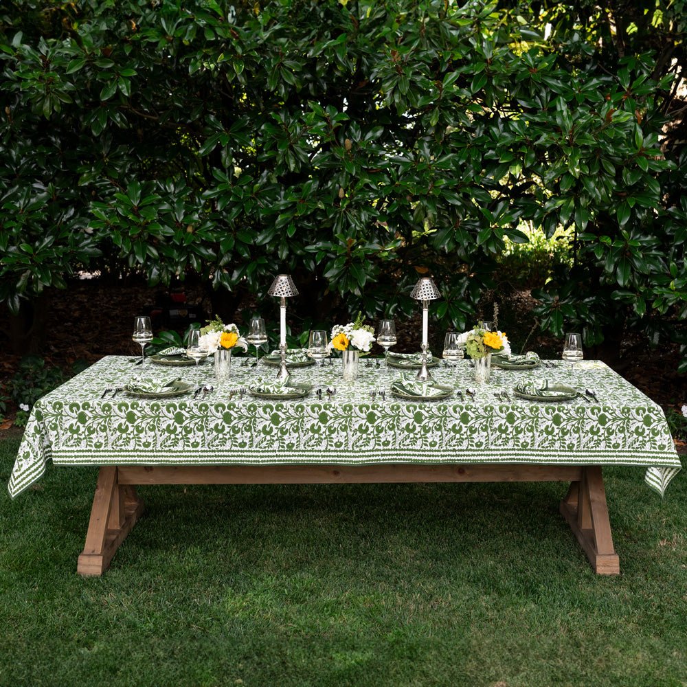 Cactus Flower (Lettuce Green) Tablecloth