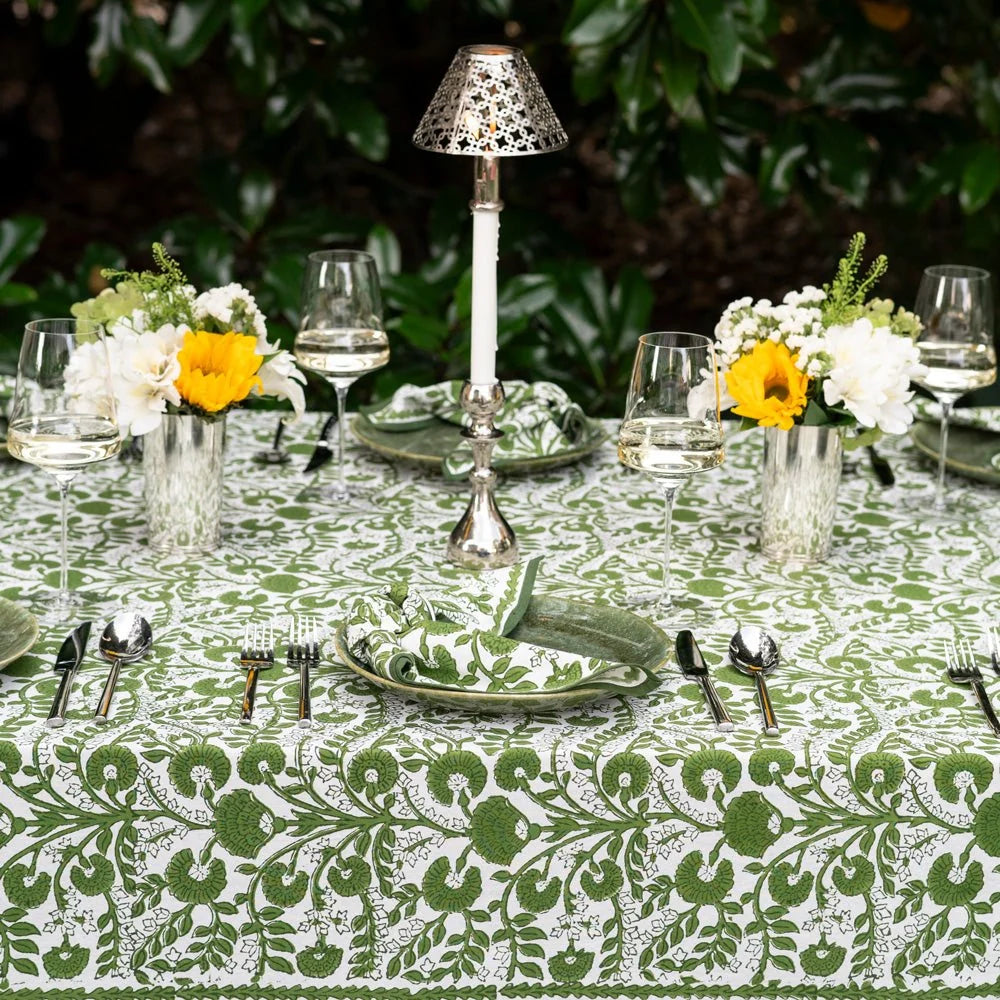 Cactus Flower (Lettuce Green) Tablecloth