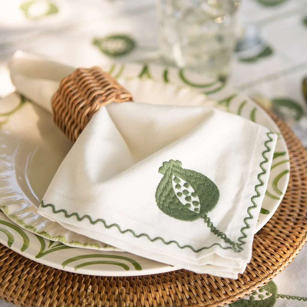 Crewel Green Napkin | Set of 4