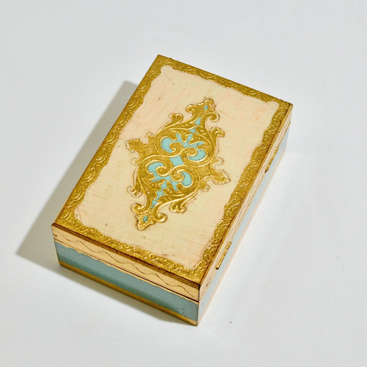 Florentine Carved Wood Jewelry/Storage Box, 4 x 6
