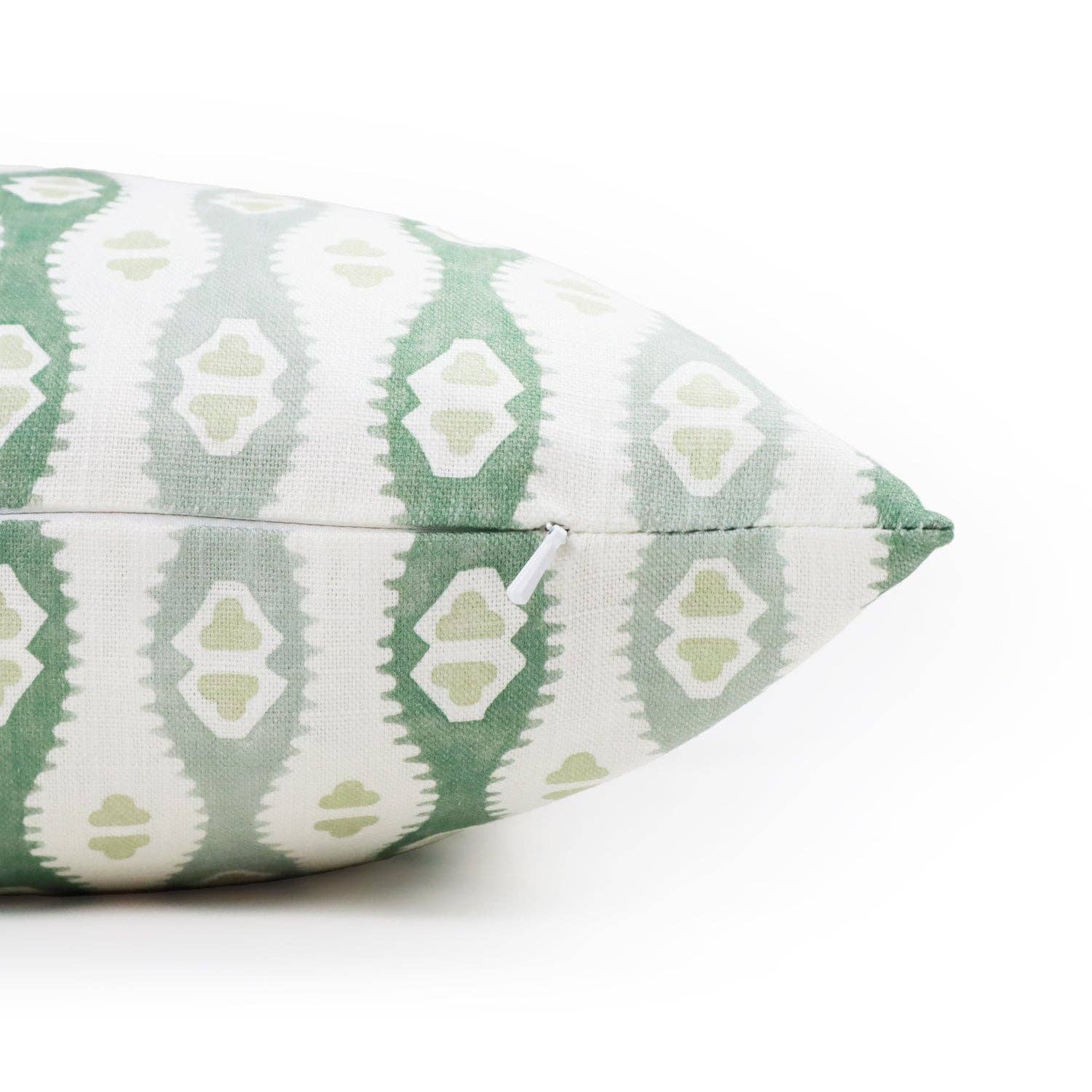 Mia Jade - Green Wavy Print Lumbar Throw Pillow