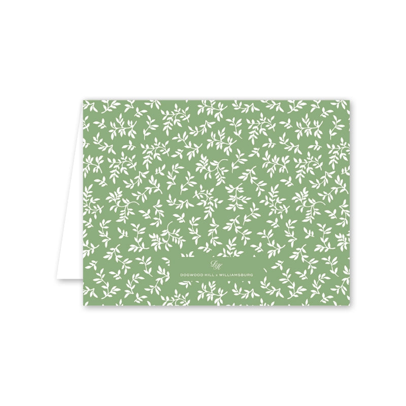 Ghost Blossom Green Vine Thank You Card Set