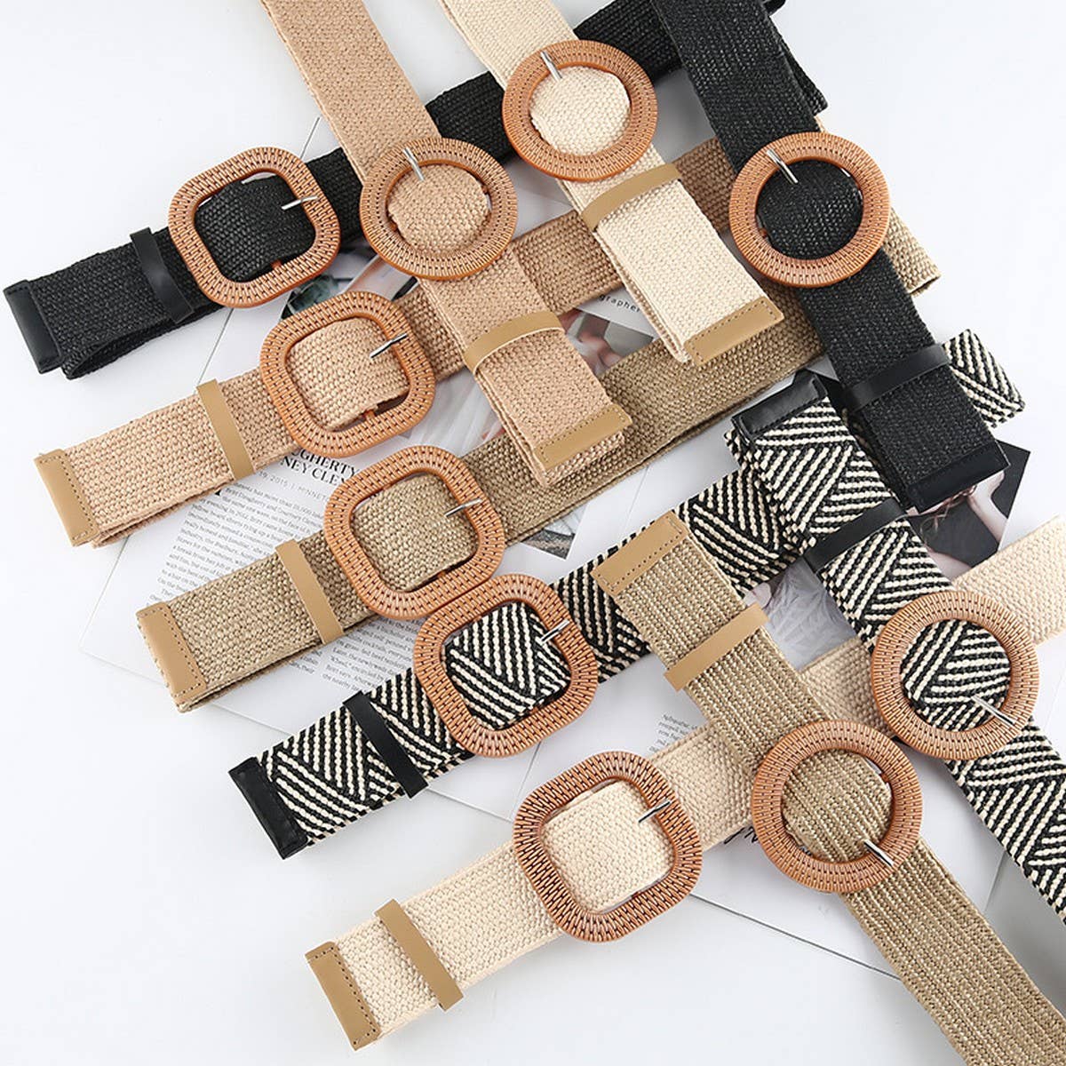 Braided Round Buckle Belt