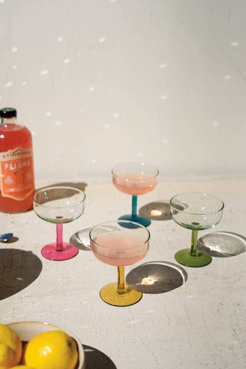 Petite Coupe Glass With Colored Stems