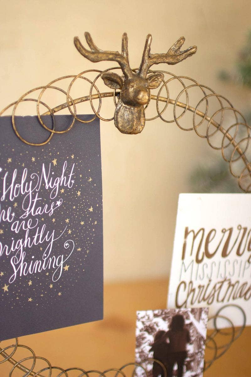 Round Wire Christmas Card Holder w/ Stand