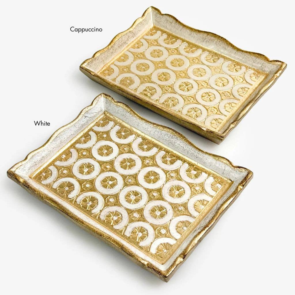 Florentine Carved Wood Rectangle Tessellated Mini Tray