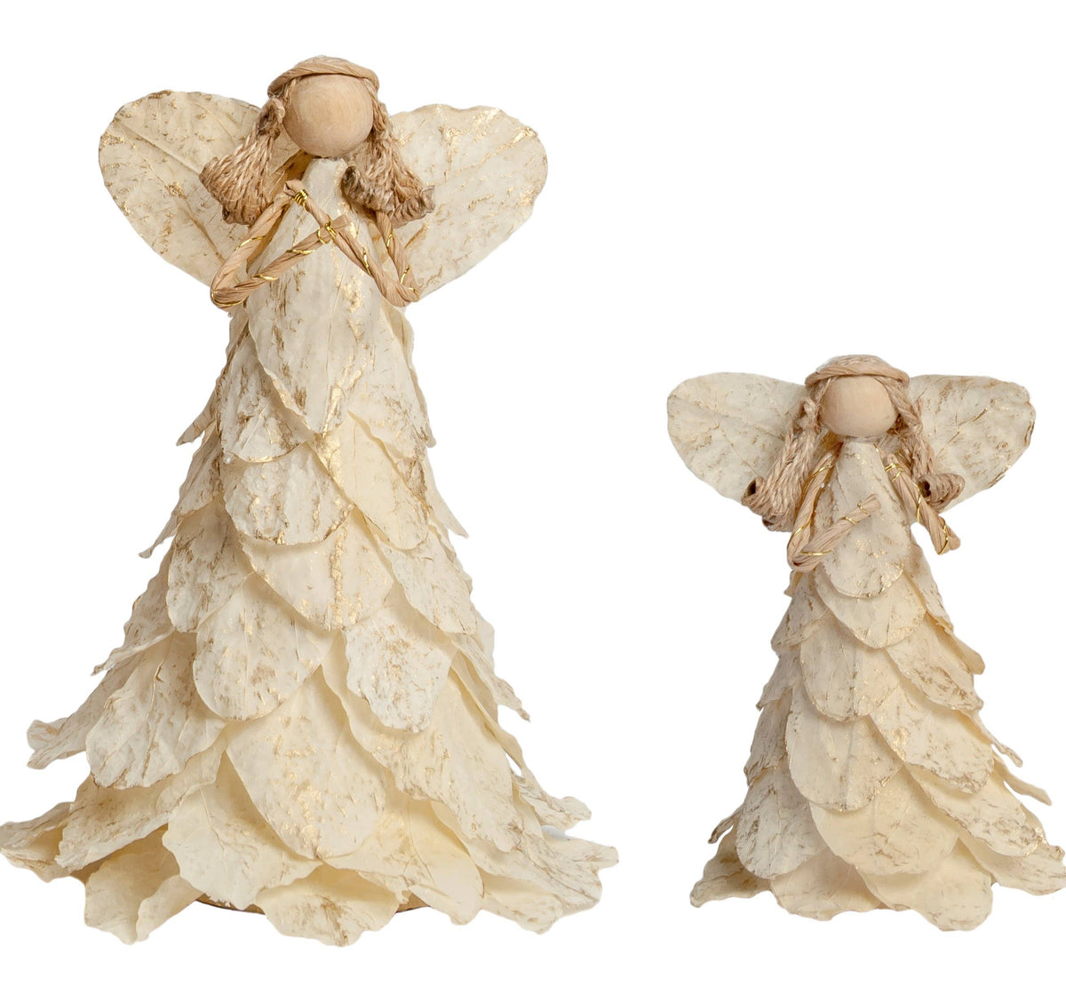5" Butterfly Leaf Angel Ornament (Ecru)