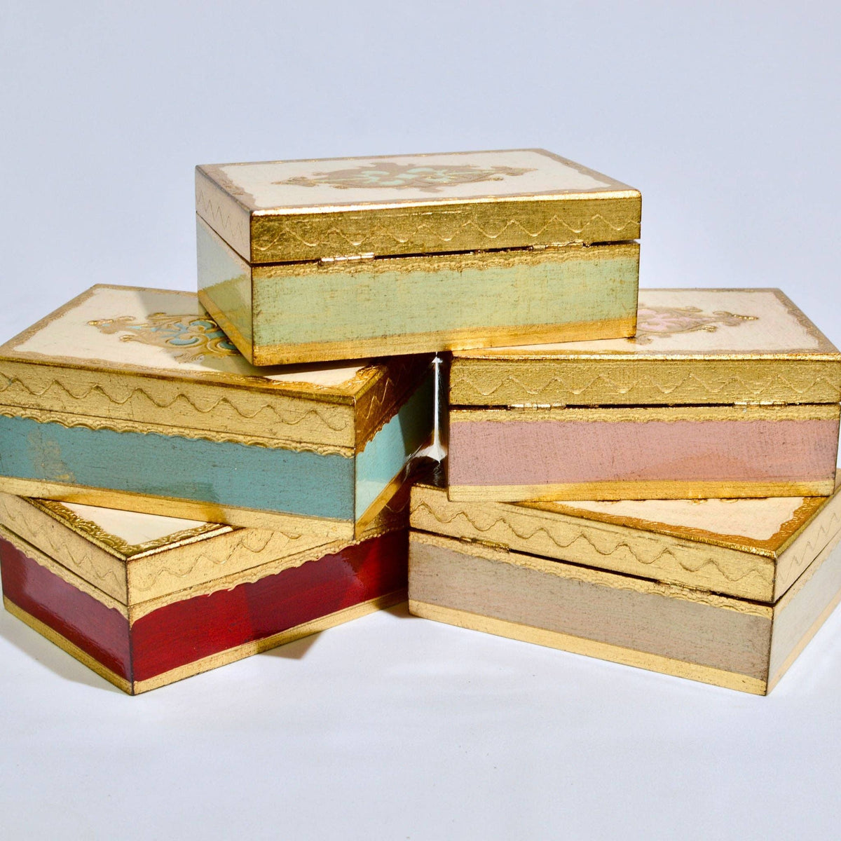 Florentine Carved Wood Jewelry/Storage Box, 4 x 6