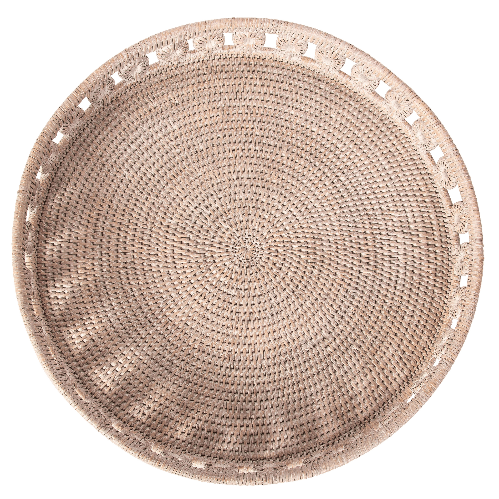 Artifacts Rattan™ Inna Design Round Tray with Glass Insert