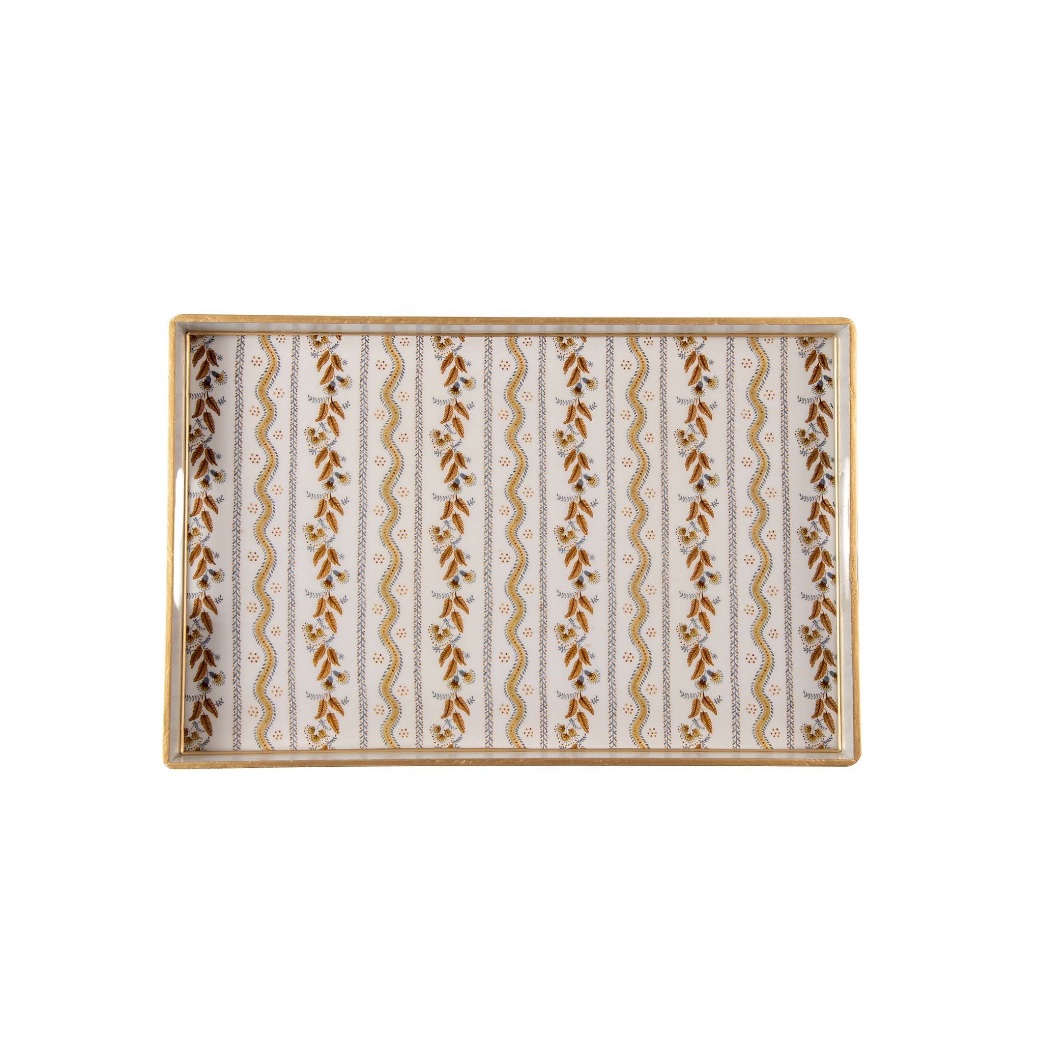 Emma Stripe Enameled Rectangular Tray 10x15